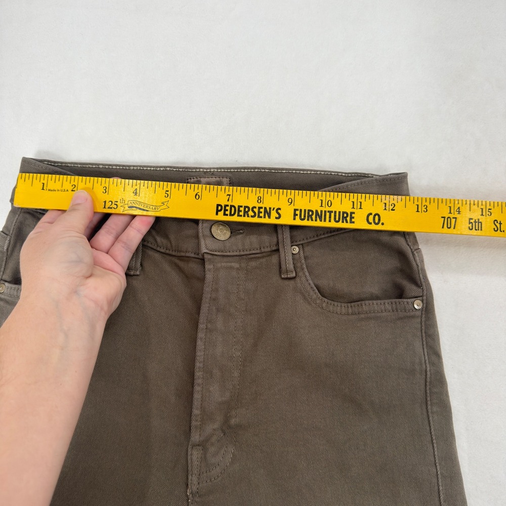 Mother High Waisted Rascal Ankle Step Fray Jeans Women 27 Green Mid Rise Stretch - Picture 5 of 11